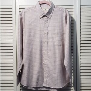 Southern Pines Button Down Shirt Mens Large Red Yellow Plaid Smart Casual Preppy